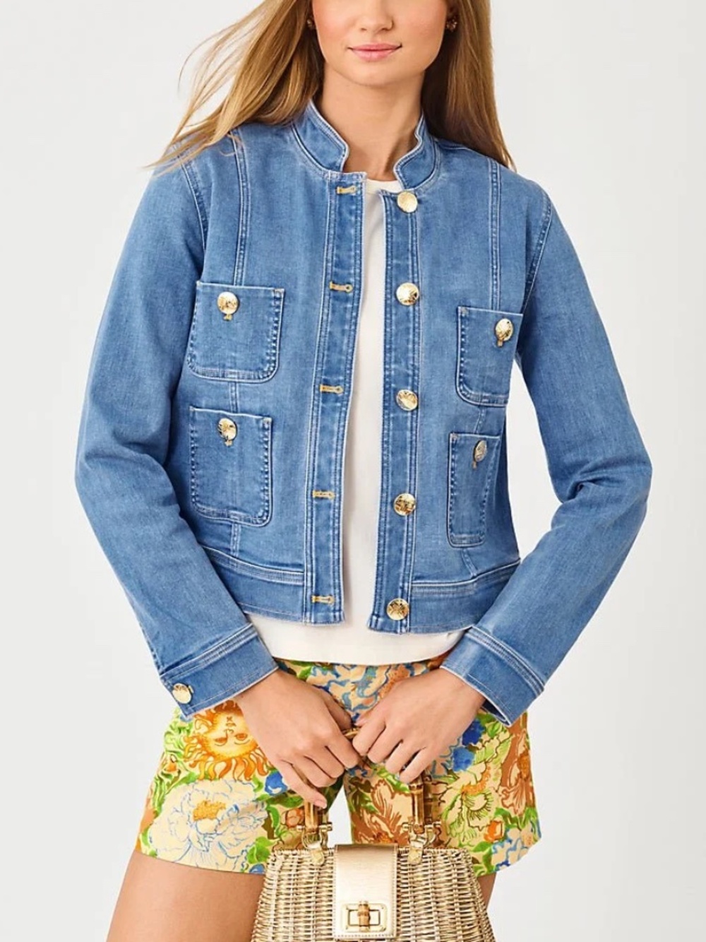 LILLY PULITZER Shepa Denim Jacket -size small - NEW